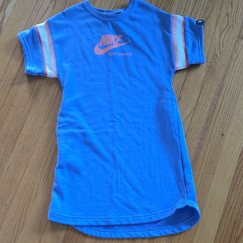 Nike Kids Blue Dress with Orange Logo